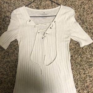 American Eagle lace up top
